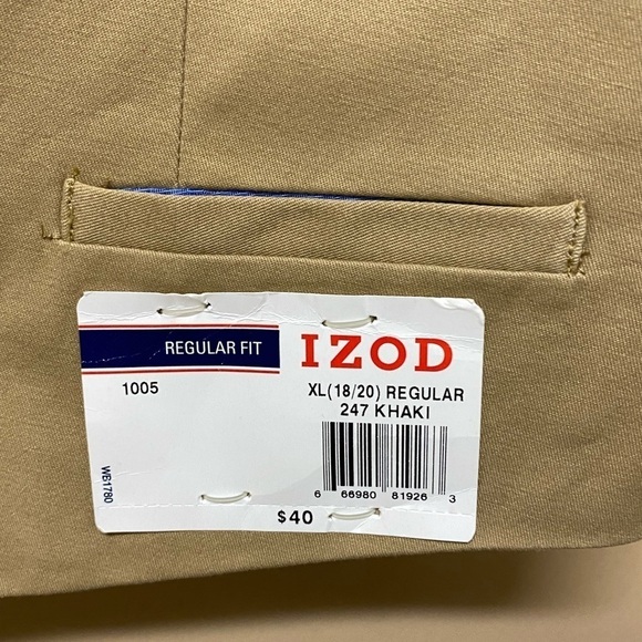 Izod Youth Regular Fit Vest Khaki and Blue Size XL 18/20 NWT - Picture 3 of 5